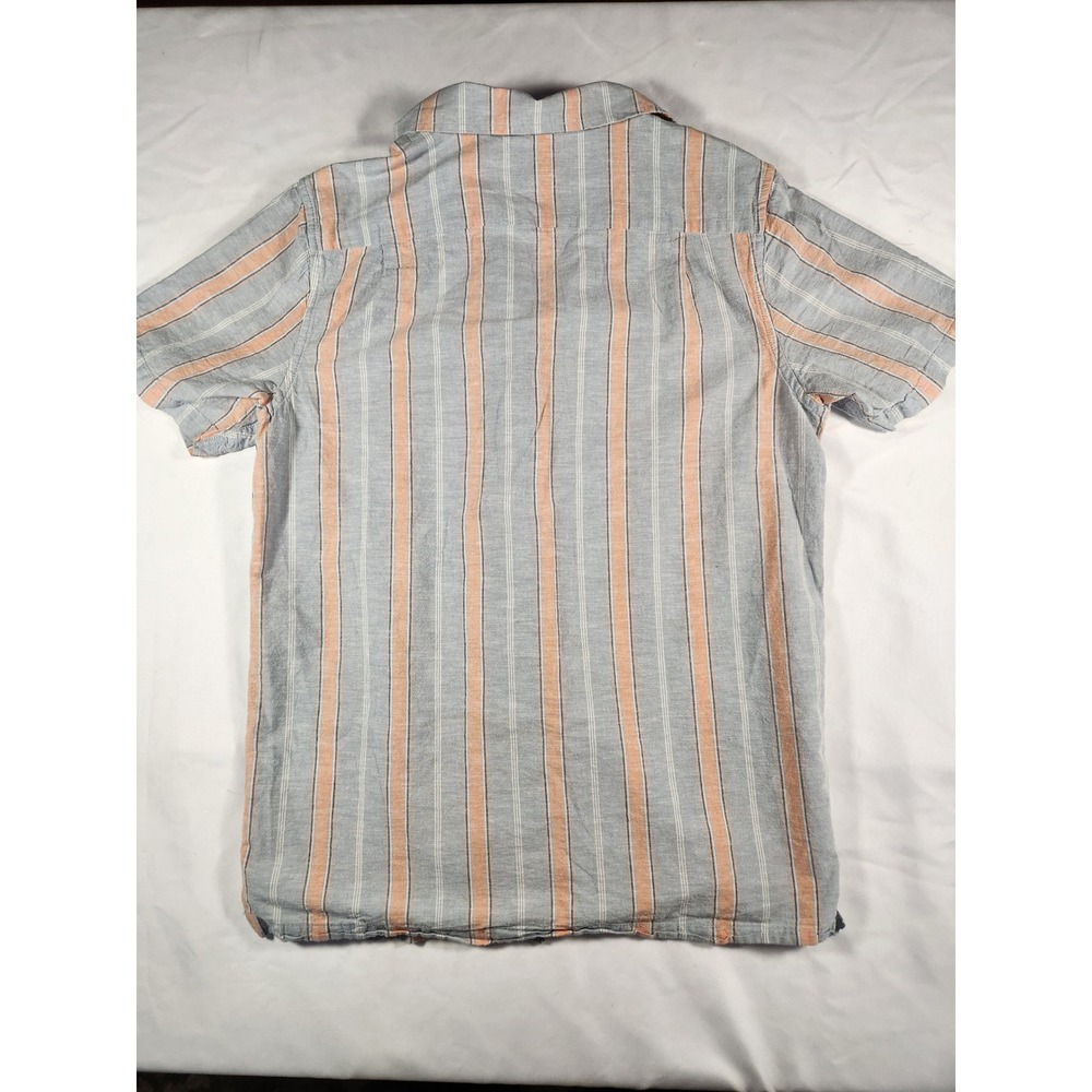 Vans Classic Fit Peach Blue Cabana Striped Short Sleeve Button Up Shirt Size S - Picture 2 of 8